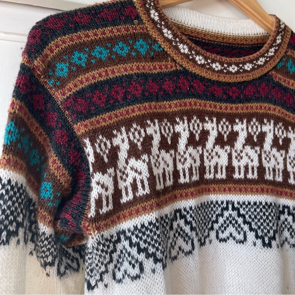 Authentic Peruvian Alpaca Wool Winter Sweater from Peru